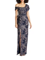 Amaris Jacquard Column Gown