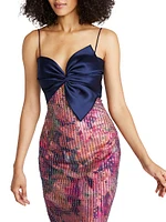 Rosa Sequined Bow Midi-Dress