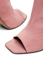 Amanda 105MM Suede Peep-Toe Booties