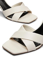 Dafne 70MM Leather Crisscross Mules