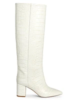 Anja 70MM Crocodile-Embossed Leather Knee-High Boots