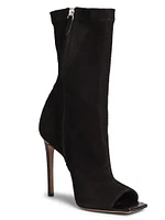 Amanda 105MM Suede Peep-Toe Booties