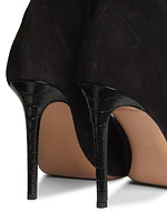 Amanda 105MM Suede Peep-Toe Booties