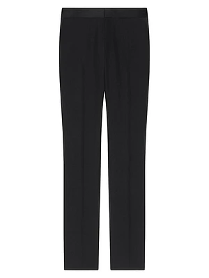 Slim Fit Tailored Pants Wool With Satin