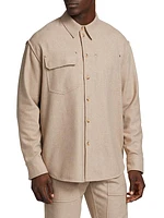 Chest Pocket Wool-Blend Shirt