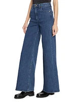 Sofie High-Stretch Wide-Leg Jeans