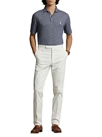 Linen-Blend Oxford Polo Shirt