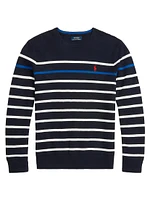 Striped Cotton Crewneck Sweater