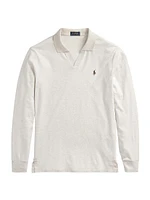 Interlock Cotton Long-Sleeve Polo Shirt