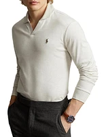 Interlock Cotton Long-Sleeve Polo Shirt