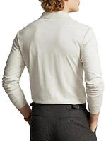 Interlock Cotton Long-Sleeve Polo Shirt