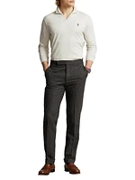 Interlock Cotton Long-Sleeve Polo Shirt