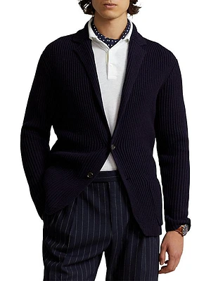 Long-Sleeve Wool-Blend Cardigan