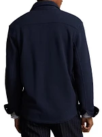 Double-Knit Jacquard Long-Sleeve Sport Overshirt