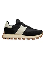 1T Leather & Suede-Trimmed Running Sneakers