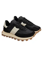 1T Leather & Suede-Trimmed Running Sneakers