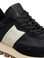 1T Leather & Suede-Trimmed Running Sneakers