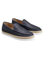 Leather & Raffia Loafers