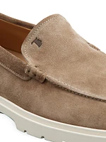 Suede Round-Toe Loafers