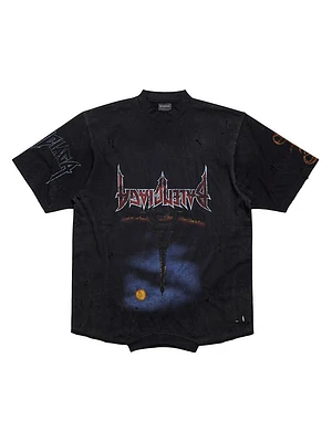 Paris Moon Upside Down T-Shirt Oversized