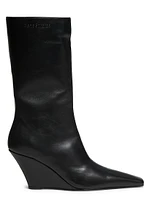 Brancesca 80MM Leather Wedge Boots