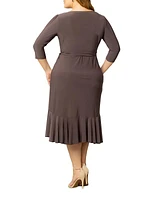 Plus Size Whimsy Wrap Midi-Dress