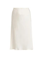 Satin Bias Midi-Skirt