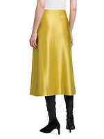 Matte Satin Midi-Skirt