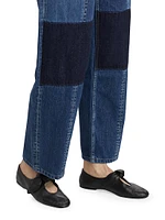 High-Rise Patchwork Wide-Leg Jeans