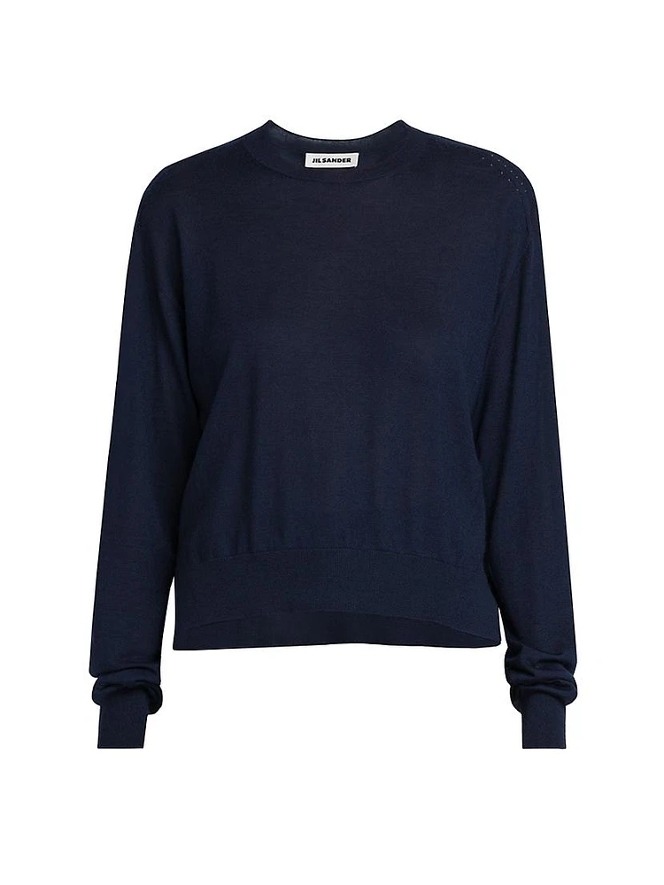 Cashmere-Silk Crewneck Sweater