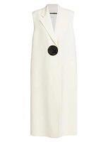 Long Button-Front Vest