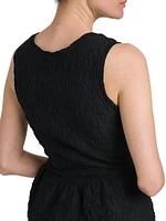 Textured Peplum Midi-Dress