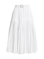 Basque Gathered Voluminous Midi-Skirt