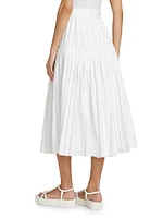 Basque Gathered Voluminous Midi-Skirt