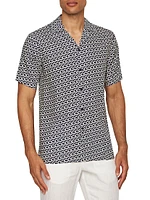 Hibbert Lacuna Spiral Print Short-Sleeve Shirt