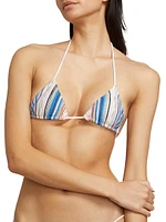 Metallic Stripe String Bikini