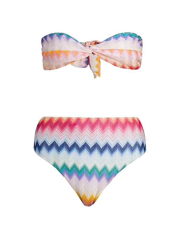 Zigzag Bandeau Bikini Set