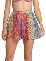 Elasticized Knit Zigzag Shorts