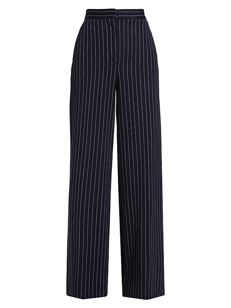 Benito Wide-Leg Pinstripe Pants