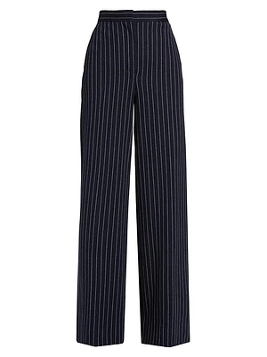 Benito Wide-Leg Pinstripe Pants