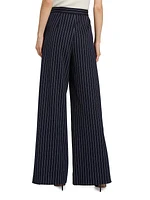 Benito Wide-Leg Pinstripe Pants