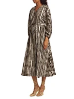 Pomelia Striped Cotton Shirtdress