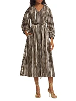 Pomelia Striped Cotton Shirtdress