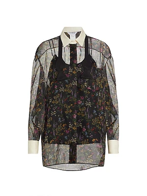 Marocco Sheer Floral Silk Shirt