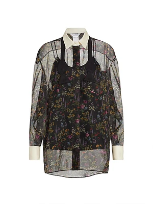 Marocco Sheer Floral Silk Shirt