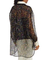 Marocco Sheer Floral Silk Shirt