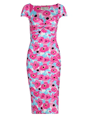 Battiata Sweetheart Floral Midi-Dress