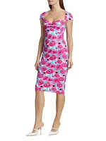 Battiata Sweetheart Floral Midi-Dress