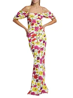 Unifila Draped Floral Gown