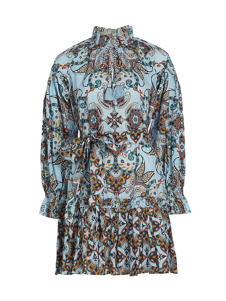 Poppy Paisley Belted Minidress